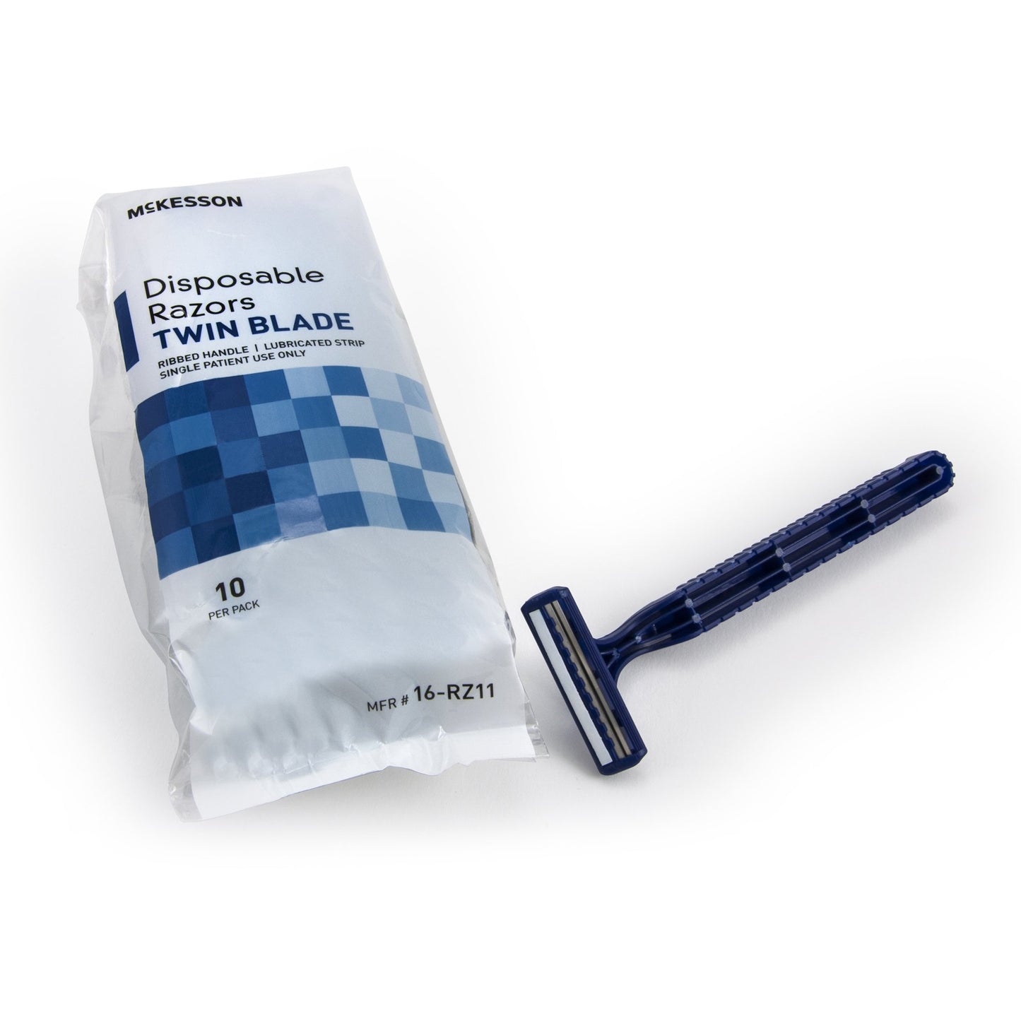 Personal Razor with Lubricating Strip McKesson Single Edge Twin Blade NonSterile Disposable