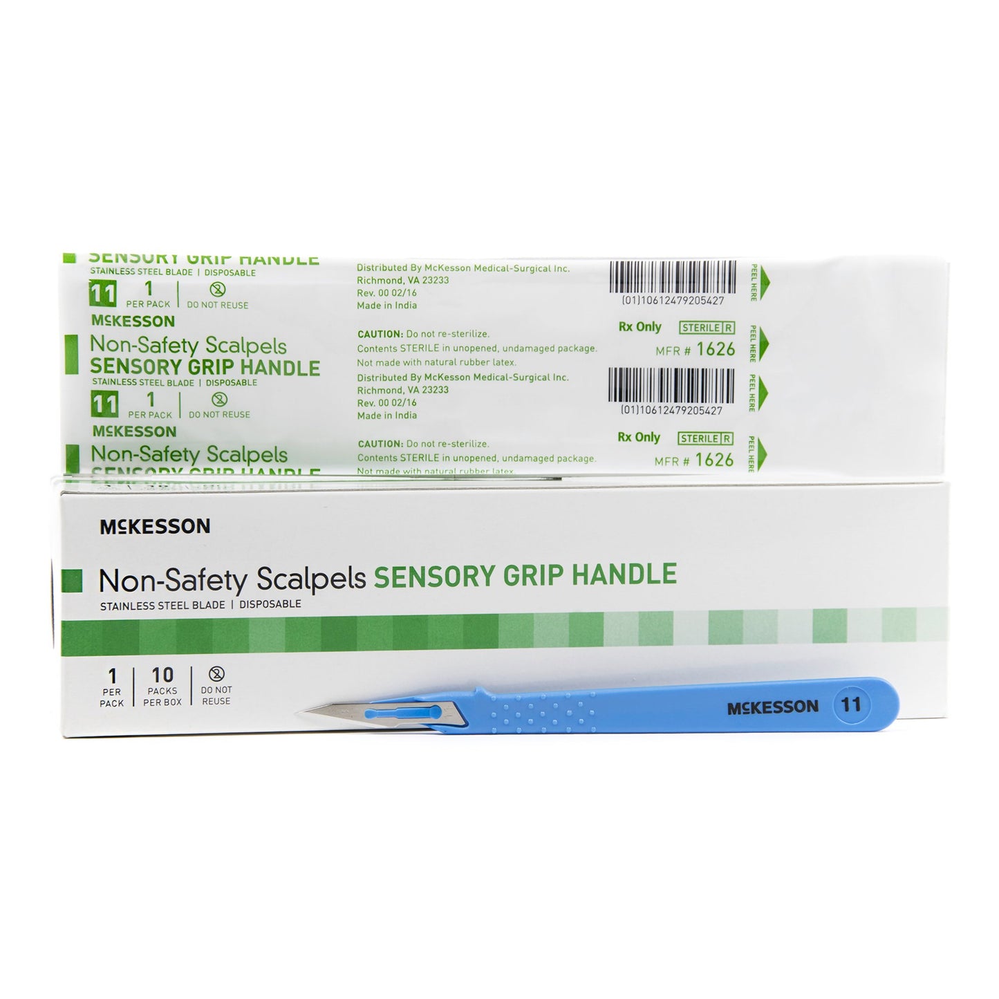 Scalpel McKesson No. 11 Stainless Steel / Plastic Sensory Grip Handle Sterile Disposable