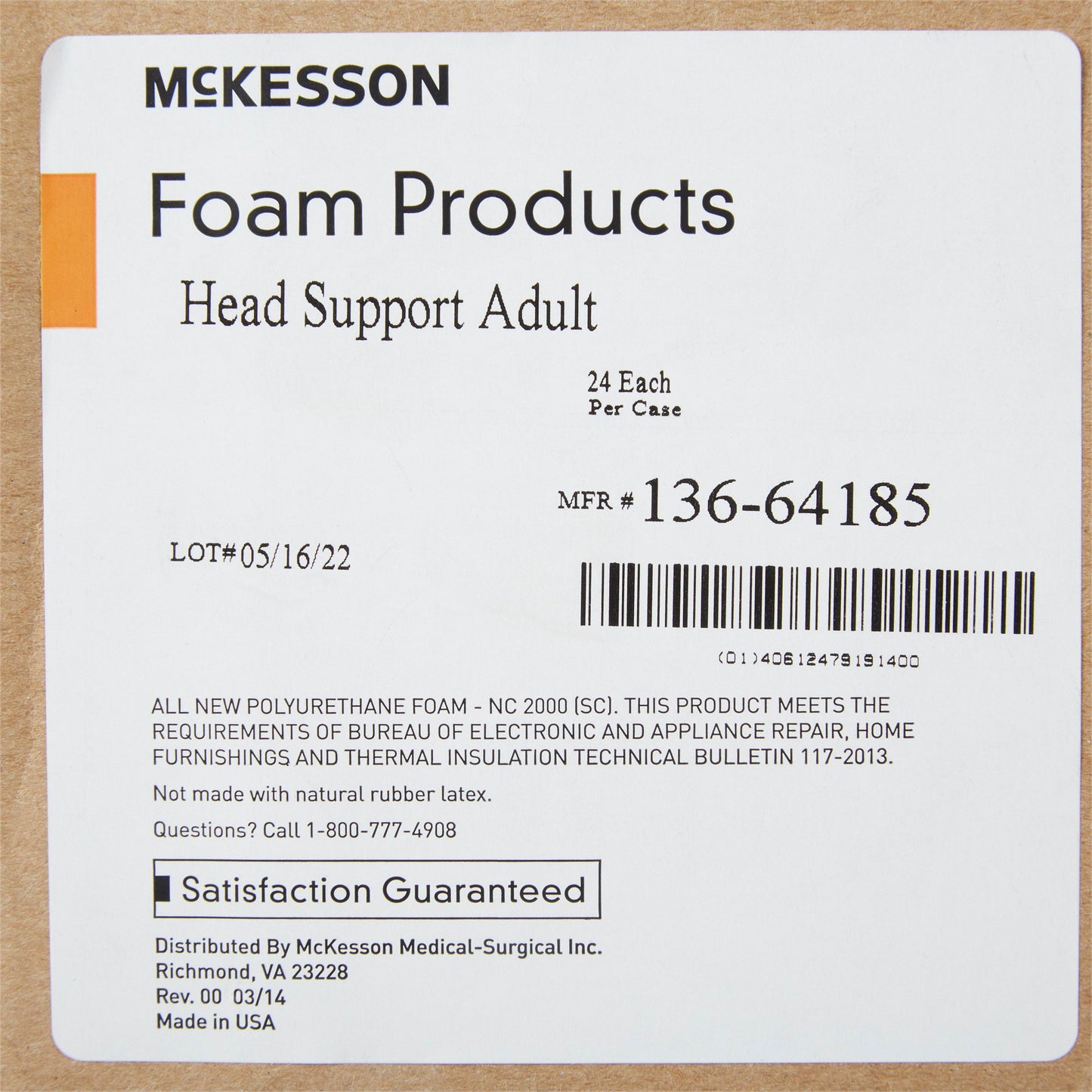 Head Positioner McKesson 9 W X 8 L X 4-1/2 H Inch Foam Freestanding