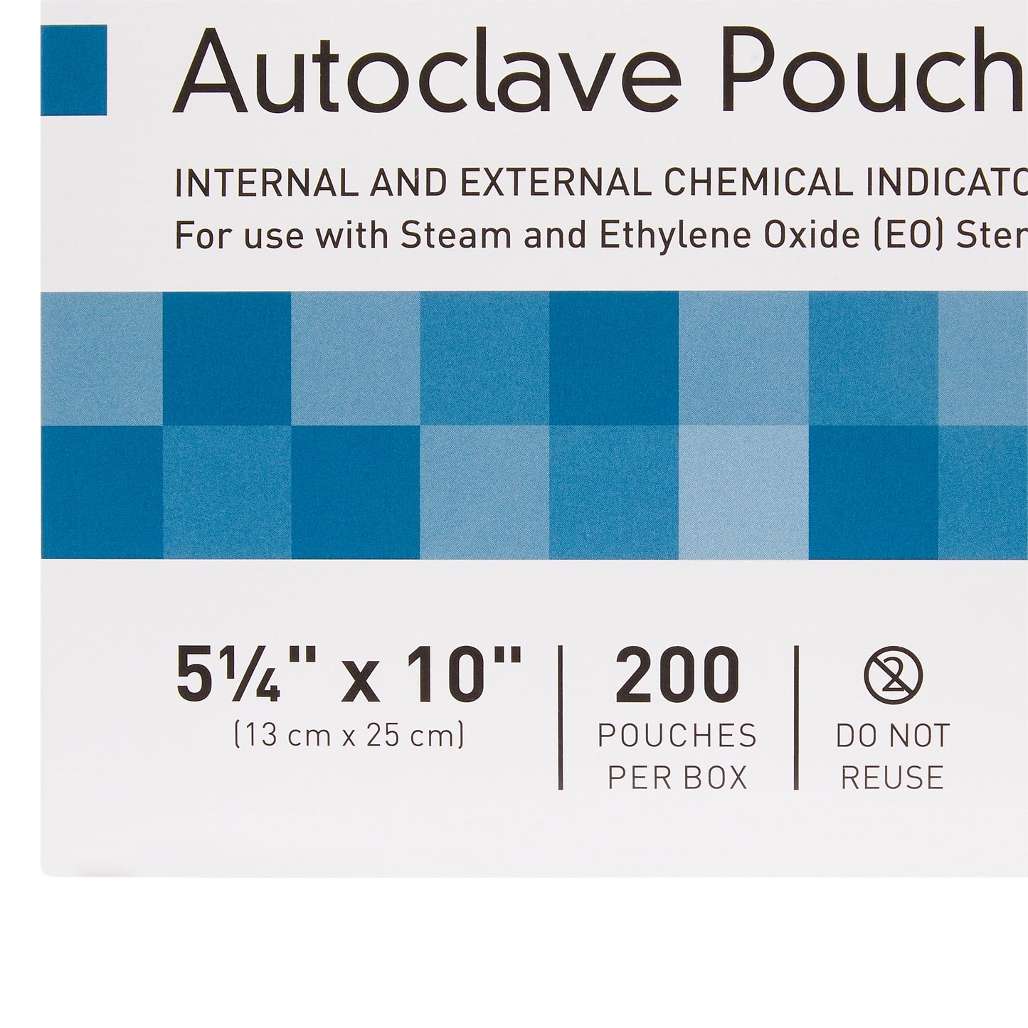 Sterilization Pouch McKesson Ethylene Oxide (EO) Gas / Steam 5-1/4 X 10 Inch Transparent Blue / White Self Seal Paper / Film