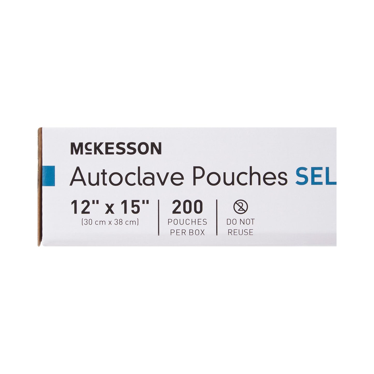Sterilization Pouch McKesson Ethylene Oxide (EO) Gas / Steam 12 X 15 Inch Transparent Blue / White Self Seal Paper / Film