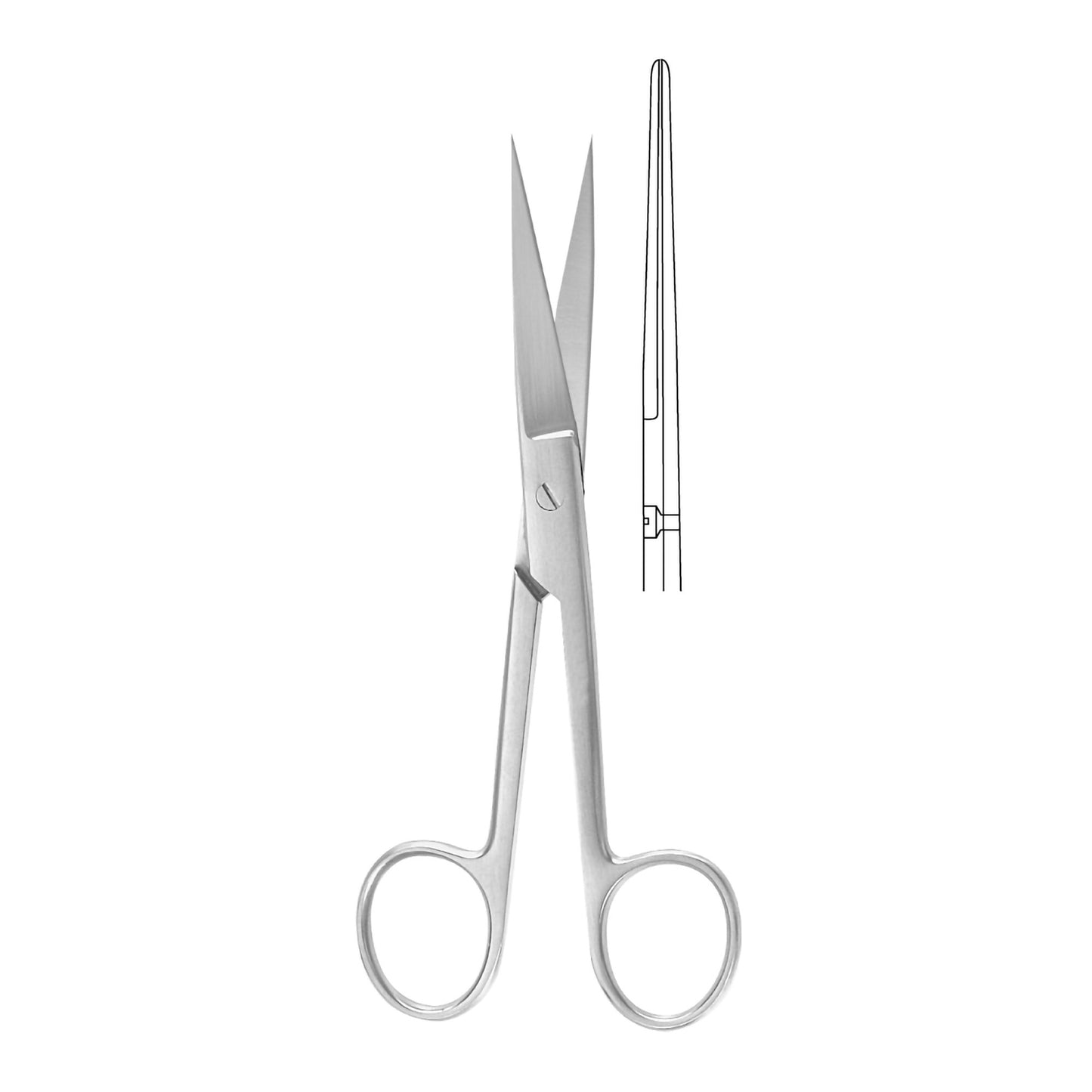 Operating Scissors McKesson Argent™ 4-1/2 Inch Length OR / Surgical Grade Stainless Steel Finger Ring Handle Straight Sharp Tip / Sharp Tip