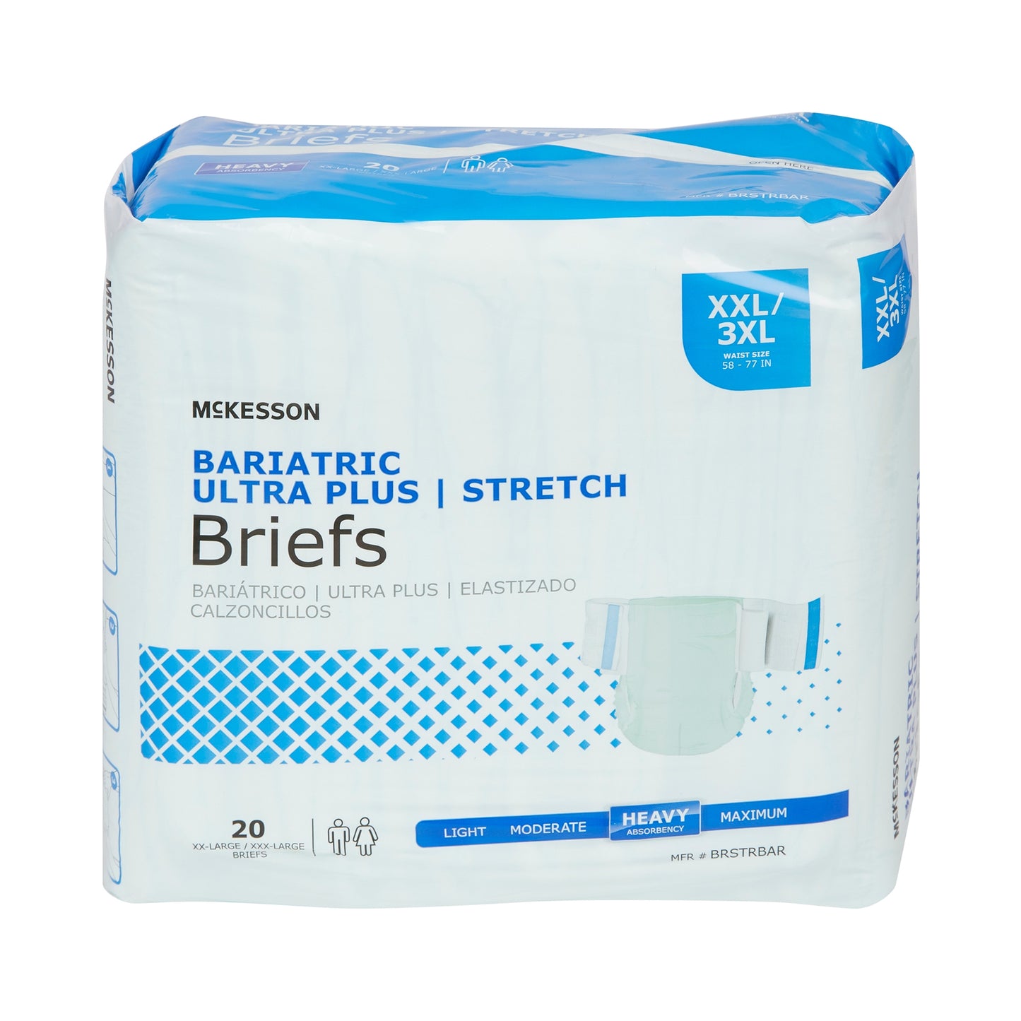 Unisex Adult Incontinence Brief McKesson Ultra Plus Stretch 2X-Large / 3X-Large Disposable Heavy Absorbency