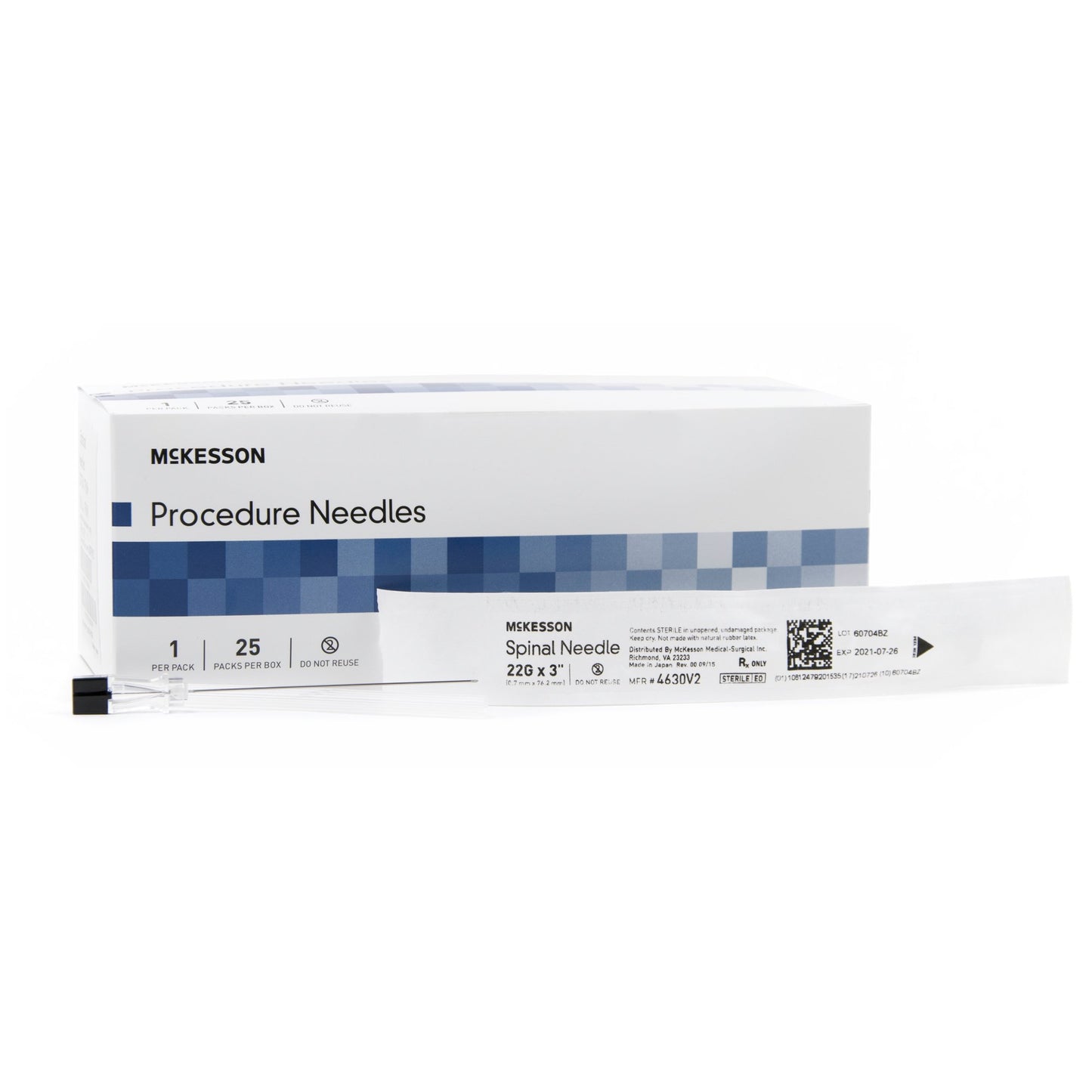 Spinal Needle McKesson Quincke Style 22 Gauge 3 Inch Sterile