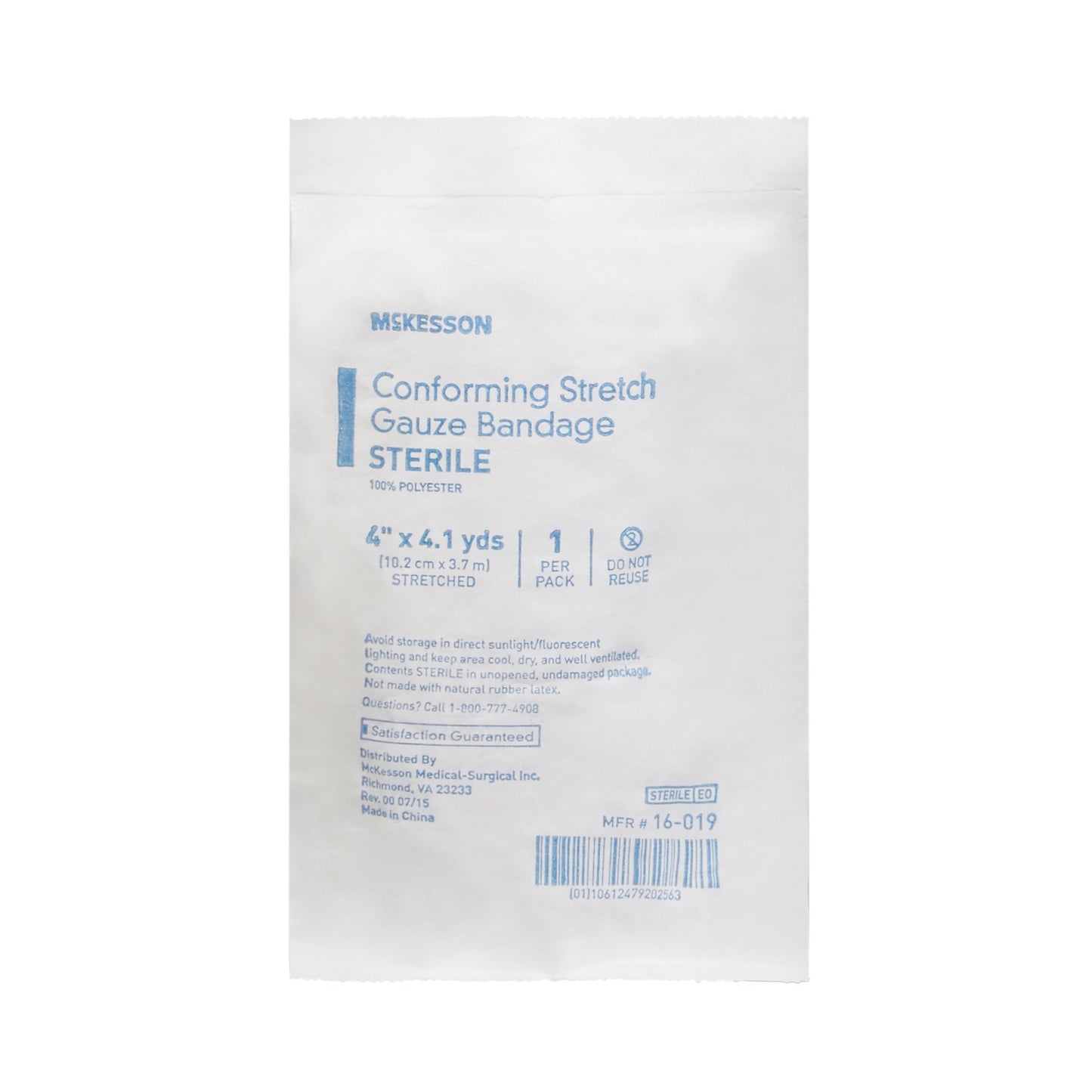 Conforming Bandage McKesson 4 Inch X 4-1/10 Yard Sterile 1 per Pack