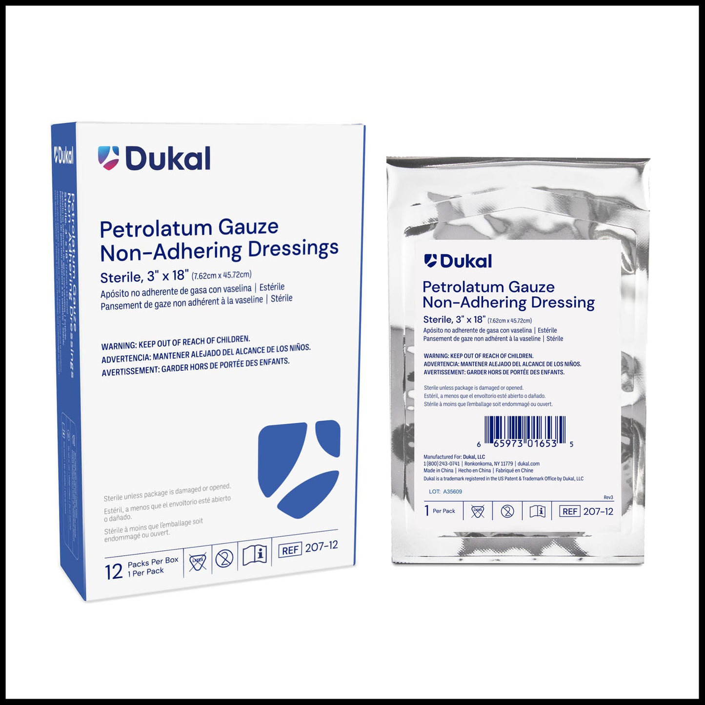 Dukal Alba Sterile Petrolatum Gauze Dressings, DUK 207-12