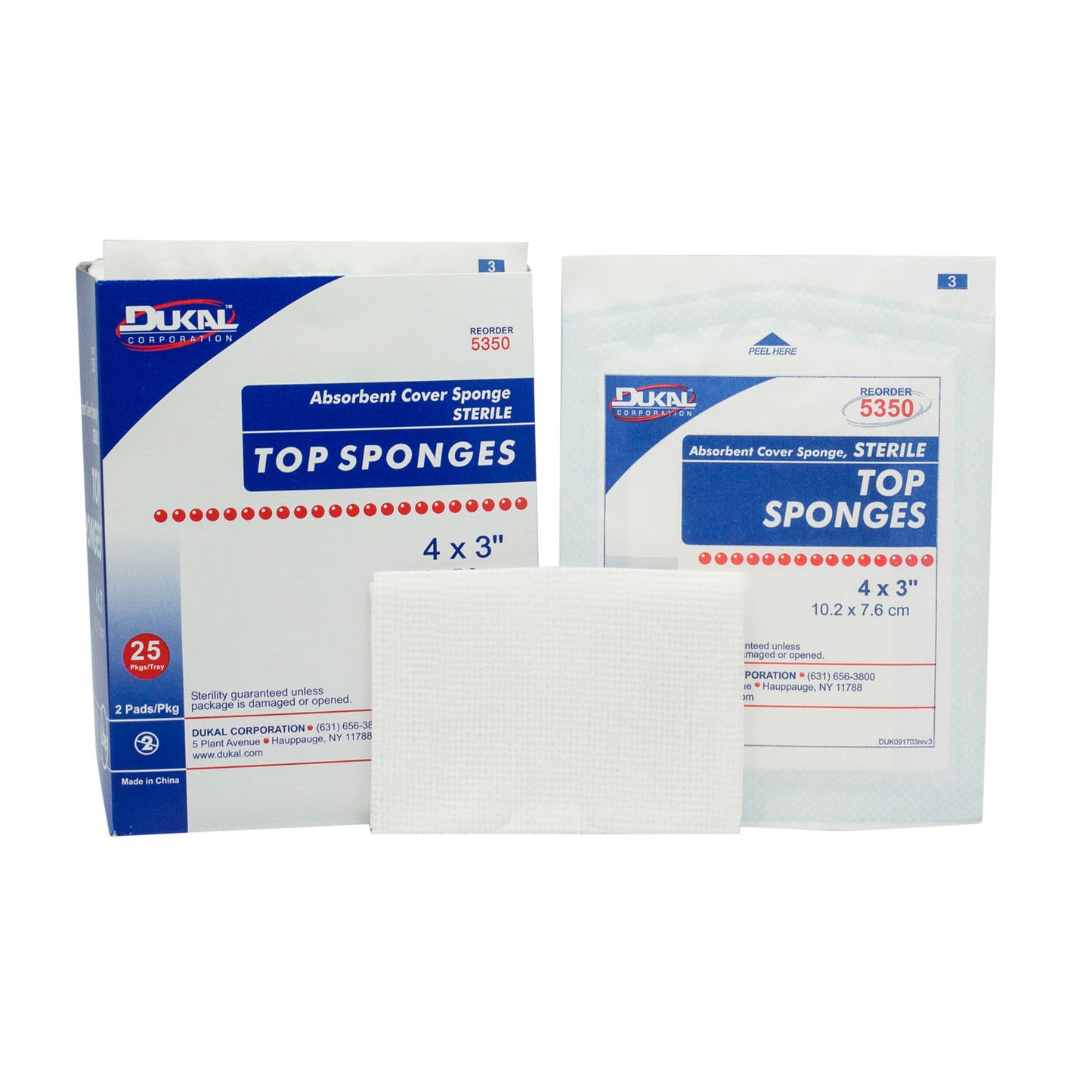 Dukal Top Sponges - Non-Woven Facing Cover Sponge, DUK 5350