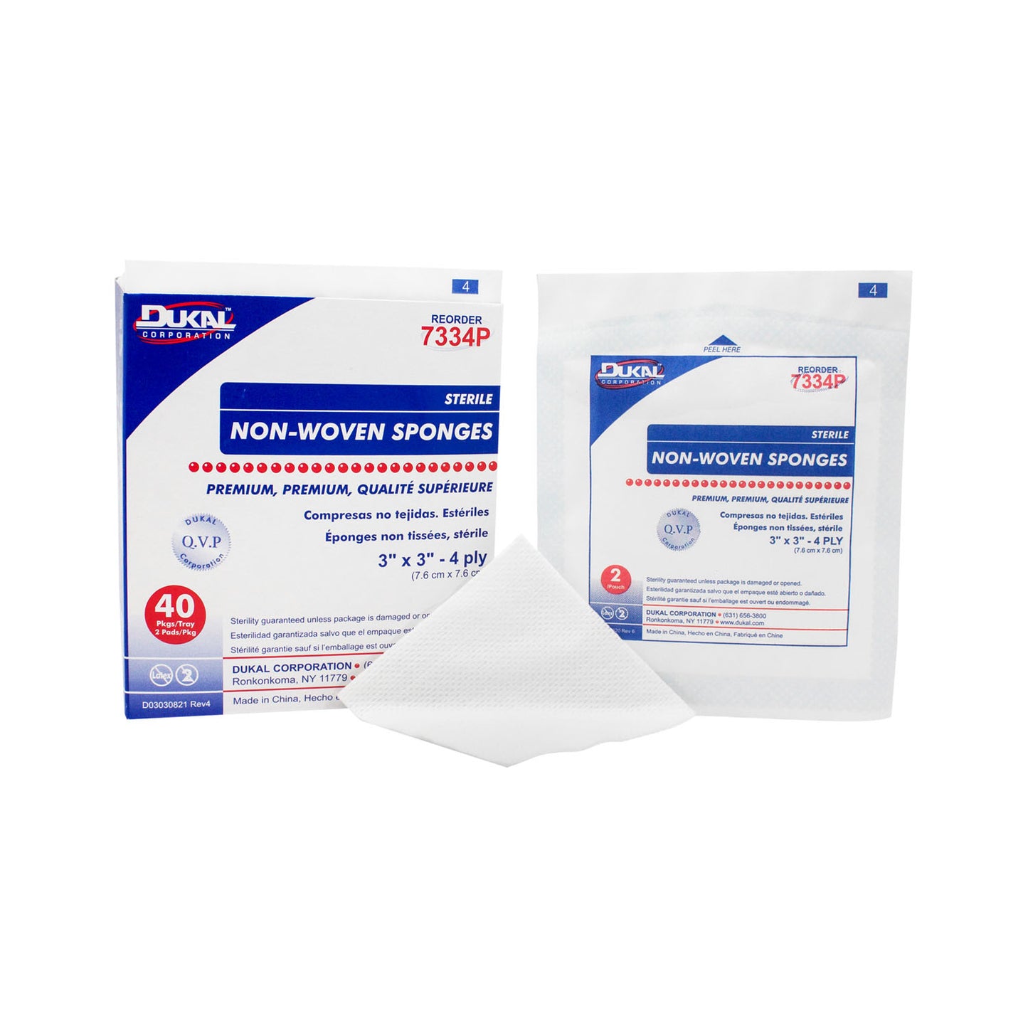 Dukal Premium Non-Woven Sponges, DUK 7334P