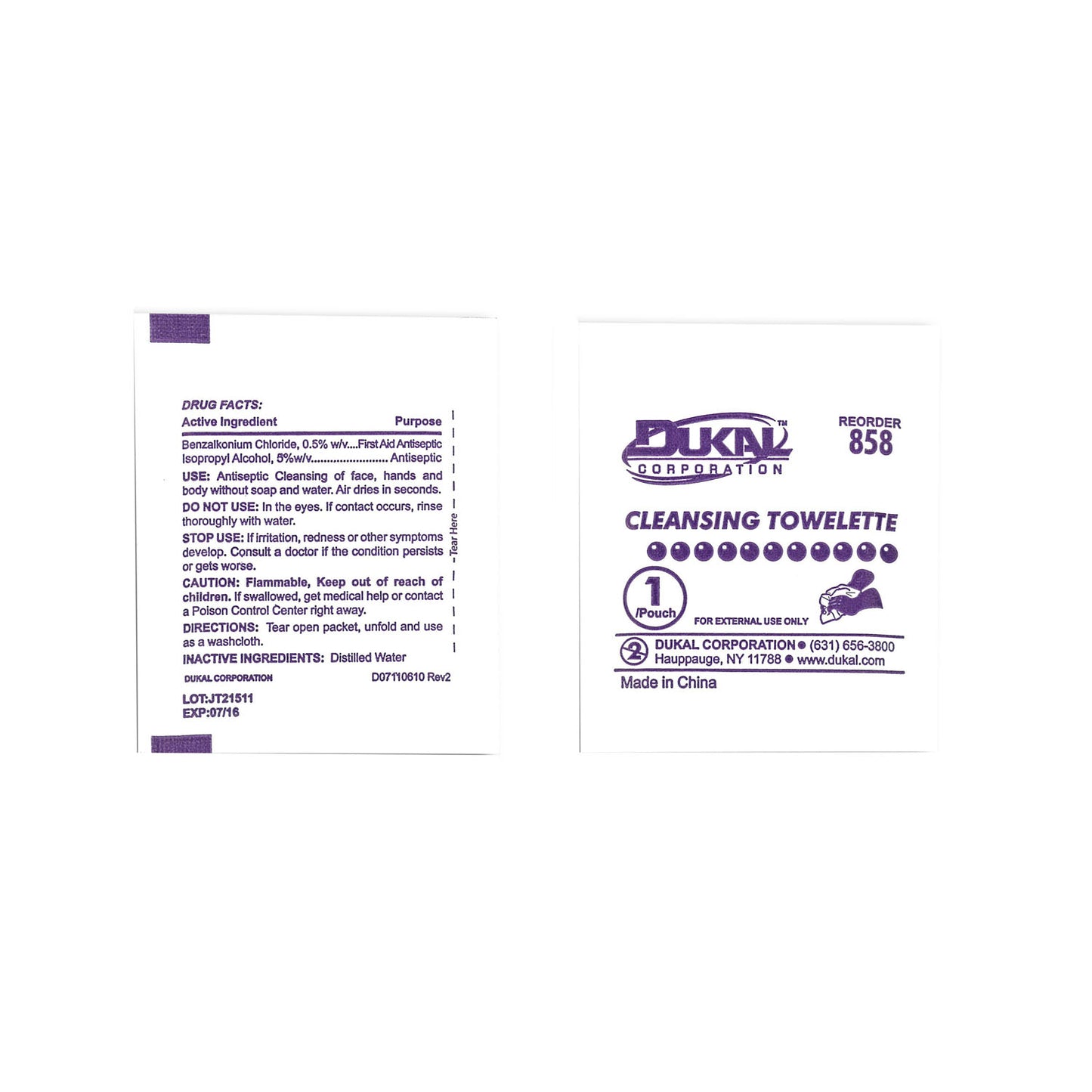Dukal Cleansing Towelette, DUK 858-1000