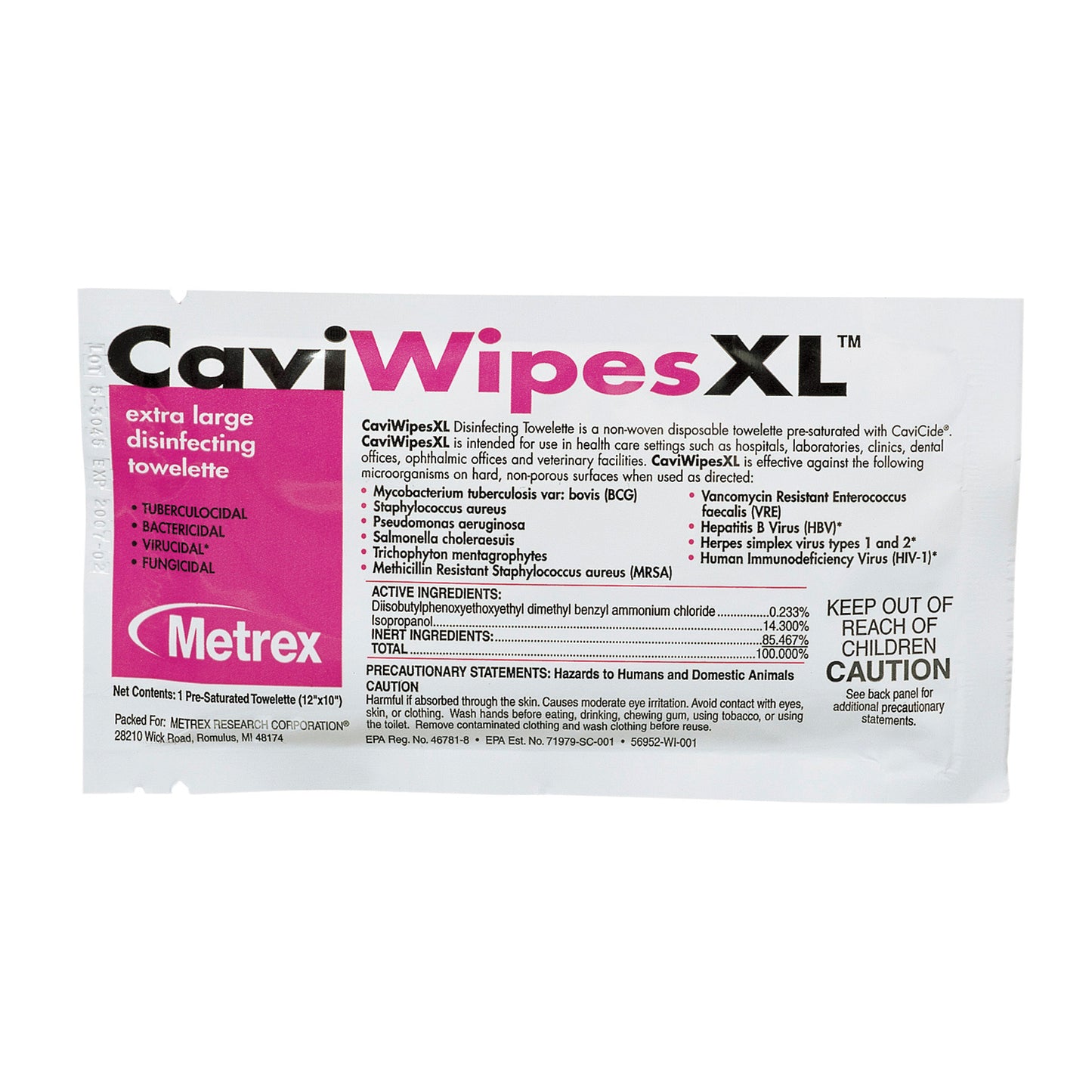 Metrex Caviwipes™ Disinfecting Towelettes, MET 13-1155