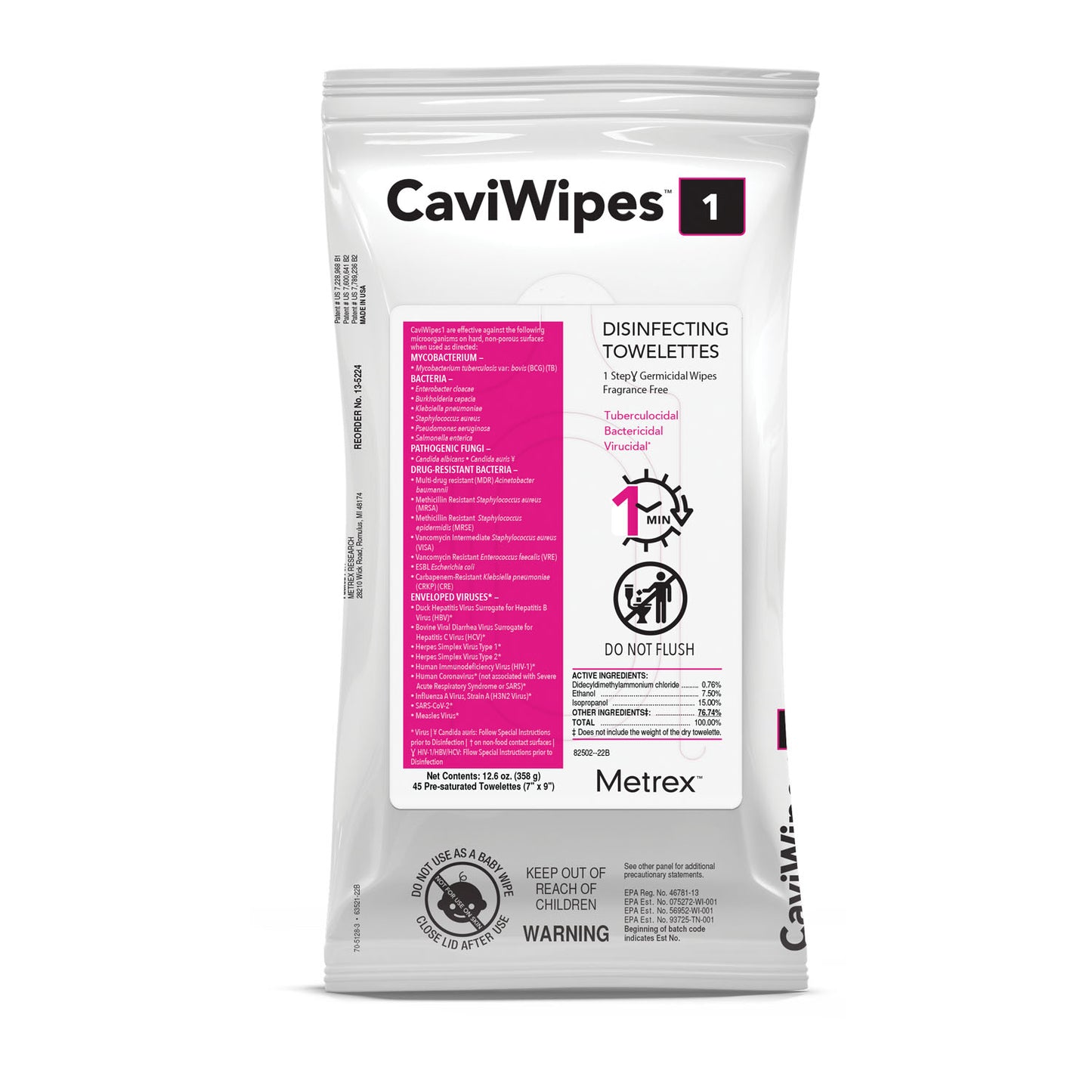 Metrex Caviwipes1™ Surface Disinfectant, MET 13-5224