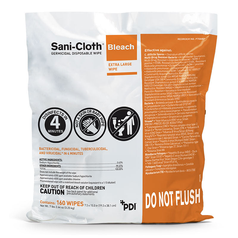 Pdi Sani-Cloth® Bleach Germicidal Disposable Wipe, PDI P700RF