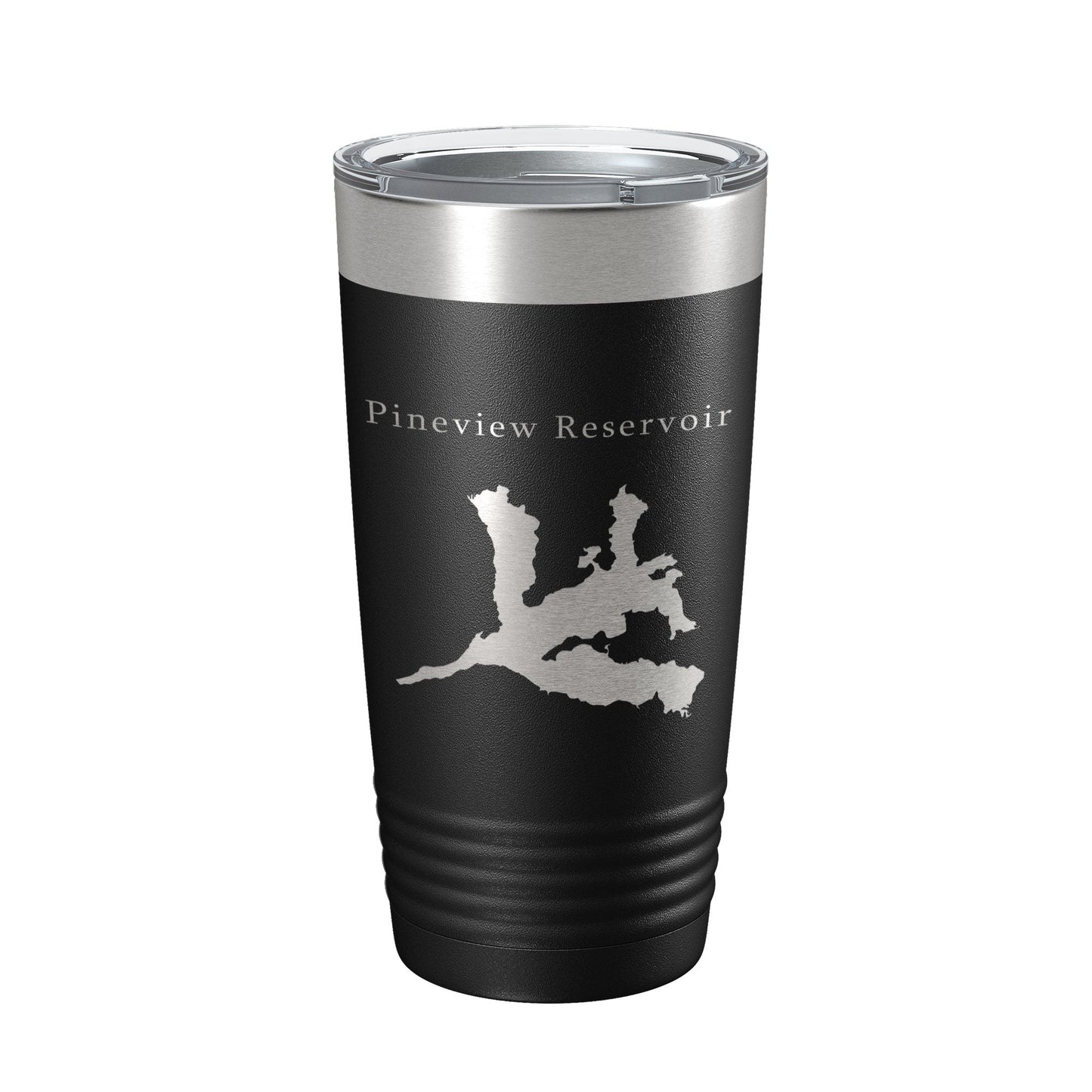 Pineview Reservoir Tumbler Lake Map Travel Mug Insulated Laser Engraved Coffee Cup Utah 20 oz-0