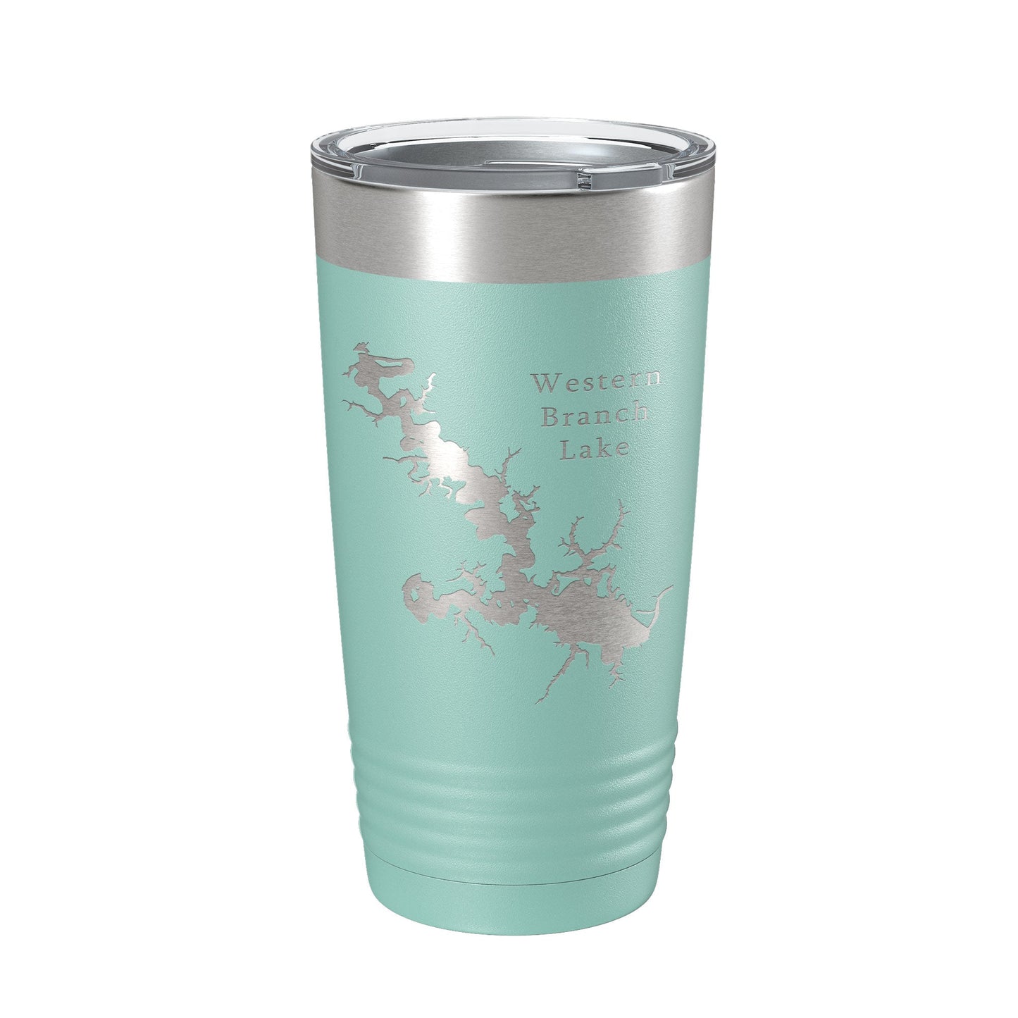 Western Branch Lake Reservoir Map Tumbler Travel Mug Insulated Laser Engraved Coffee Cup Suffolk Virginia 20 oz-12