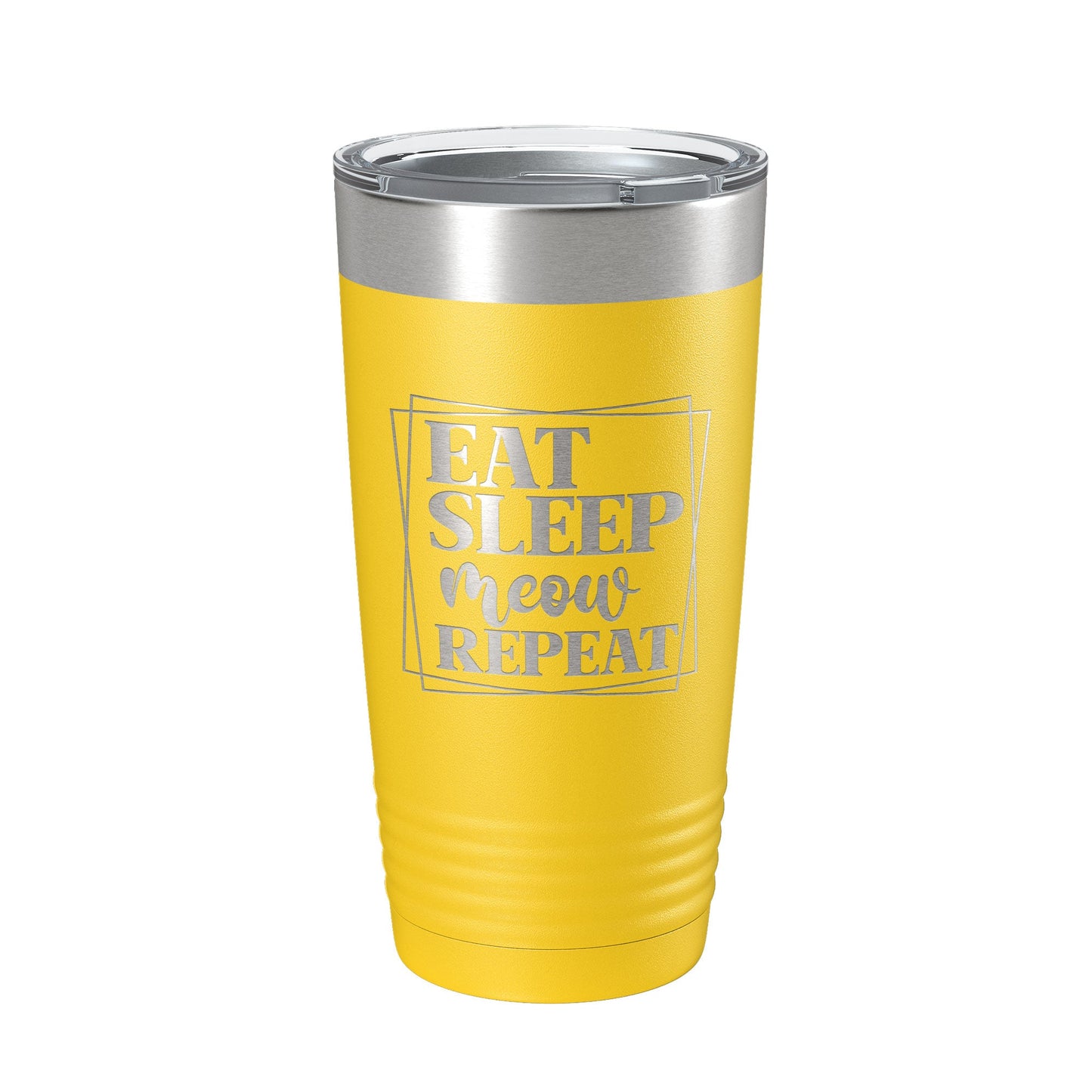 Eat Sleep Meow Repeat Tumbler Travel Mug Funny Cat Lover Gift Insulated Laser Engraved Coffee Cup 20 oz-19