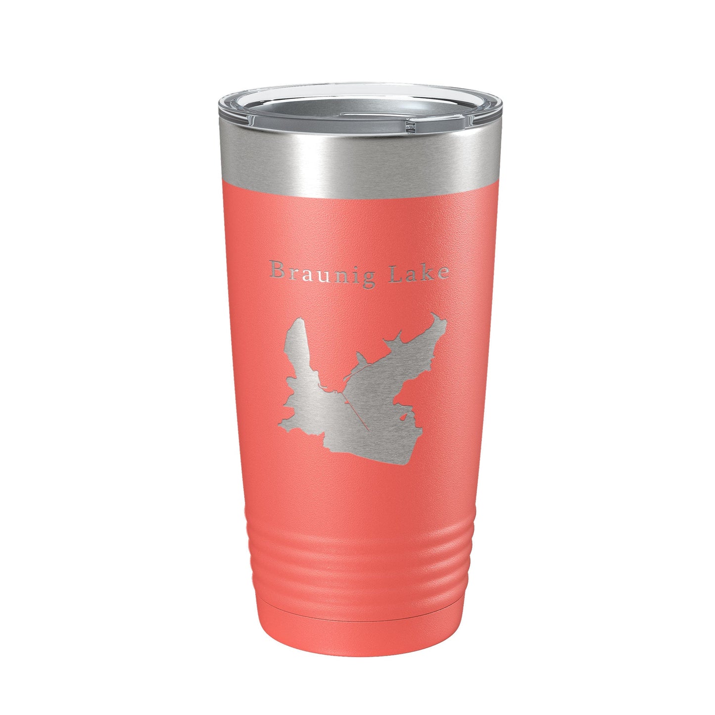 Victor Braunig Lake Map Tumbler Travel Mug Insulated Laser Engraved Coffee Cup Texas 20 oz-20