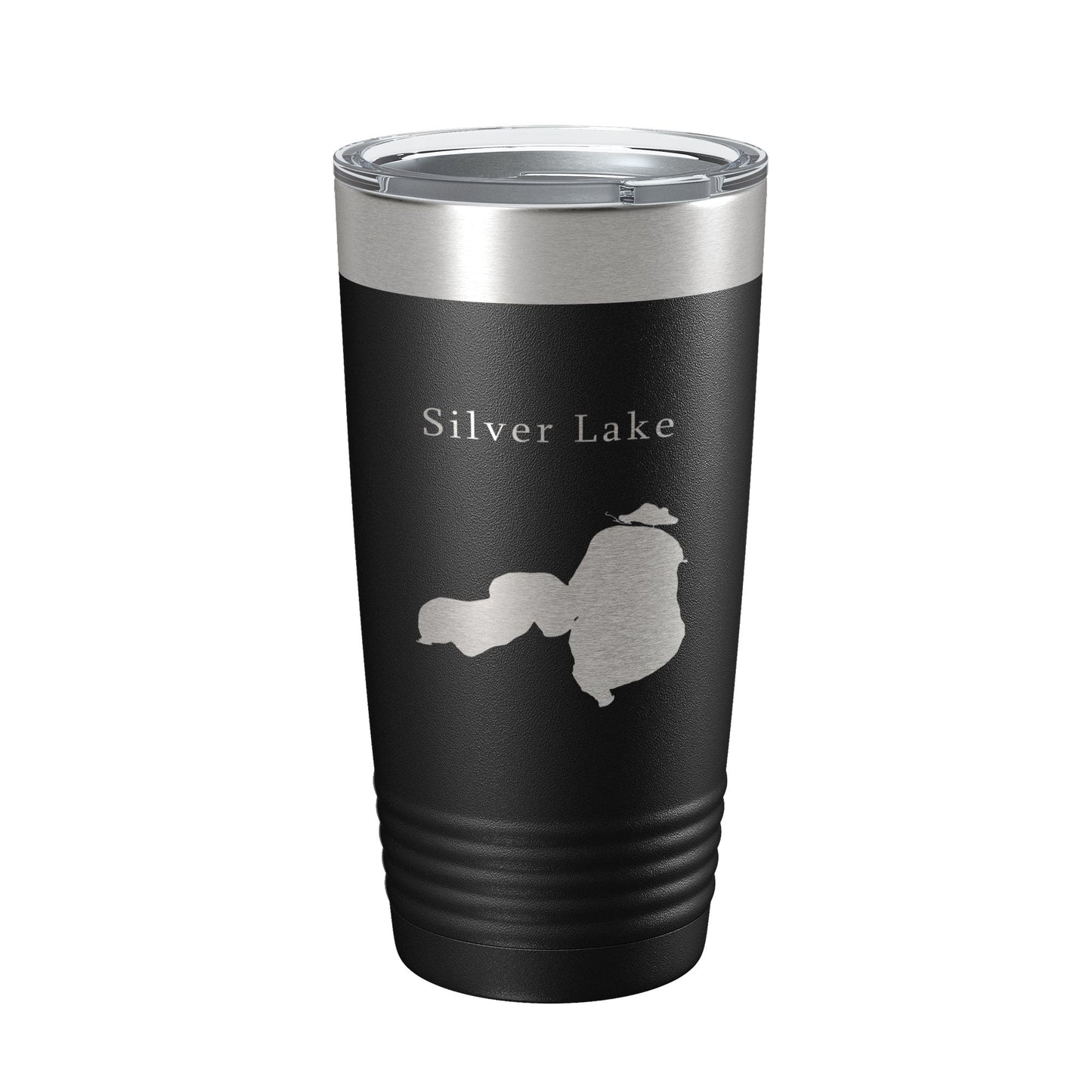 Silver Lake Map Tumbler Travel Mug Insulated Laser Engraved Coffee Cup Iowa 20 oz-0
