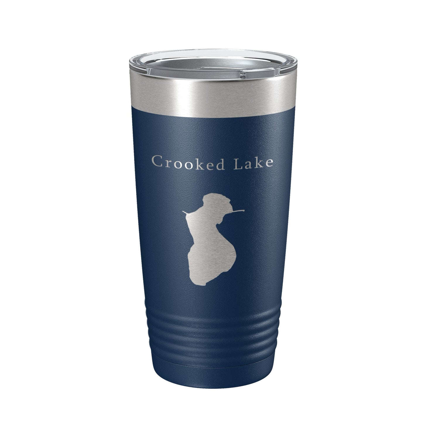 Crooked Lake Map Tumbler Travel Mug Insulated Laser Engraved Coffee Cup Illinois 20 oz-2