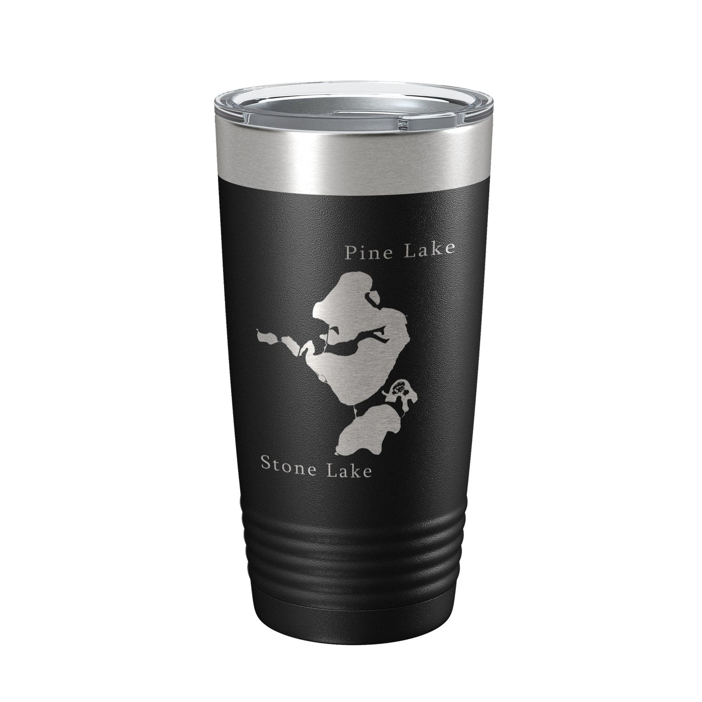 Pine Lake and Stone Lake Map Tumbler Travel Mug Insulated Laser Engraved Coffee Cup Indiana 20 oz-5