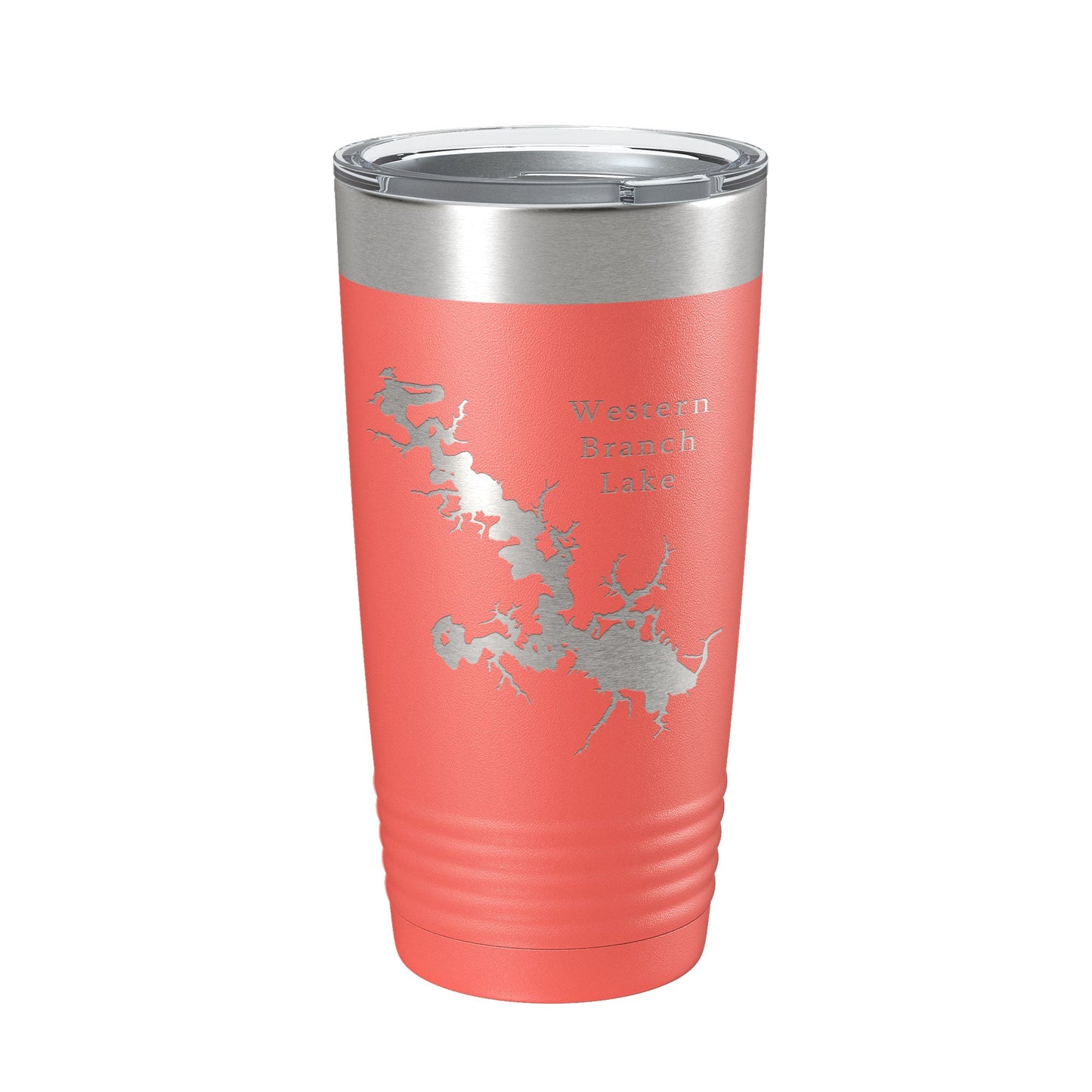 Western Branch Lake Reservoir Map Tumbler Travel Mug Insulated Laser Engraved Coffee Cup Suffolk Virginia 20 oz-20