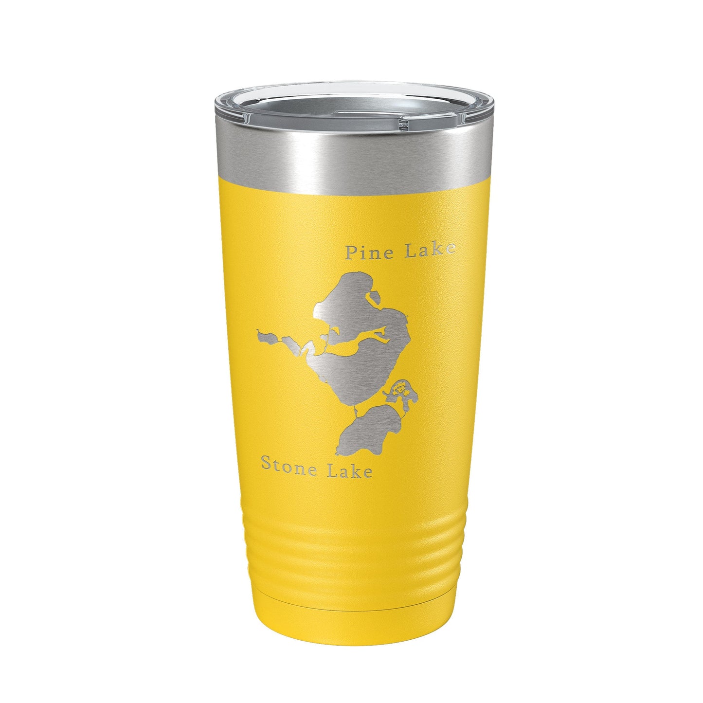 Pine Lake and Stone Lake Map Tumbler Travel Mug Insulated Laser Engraved Coffee Cup Indiana 20 oz-19