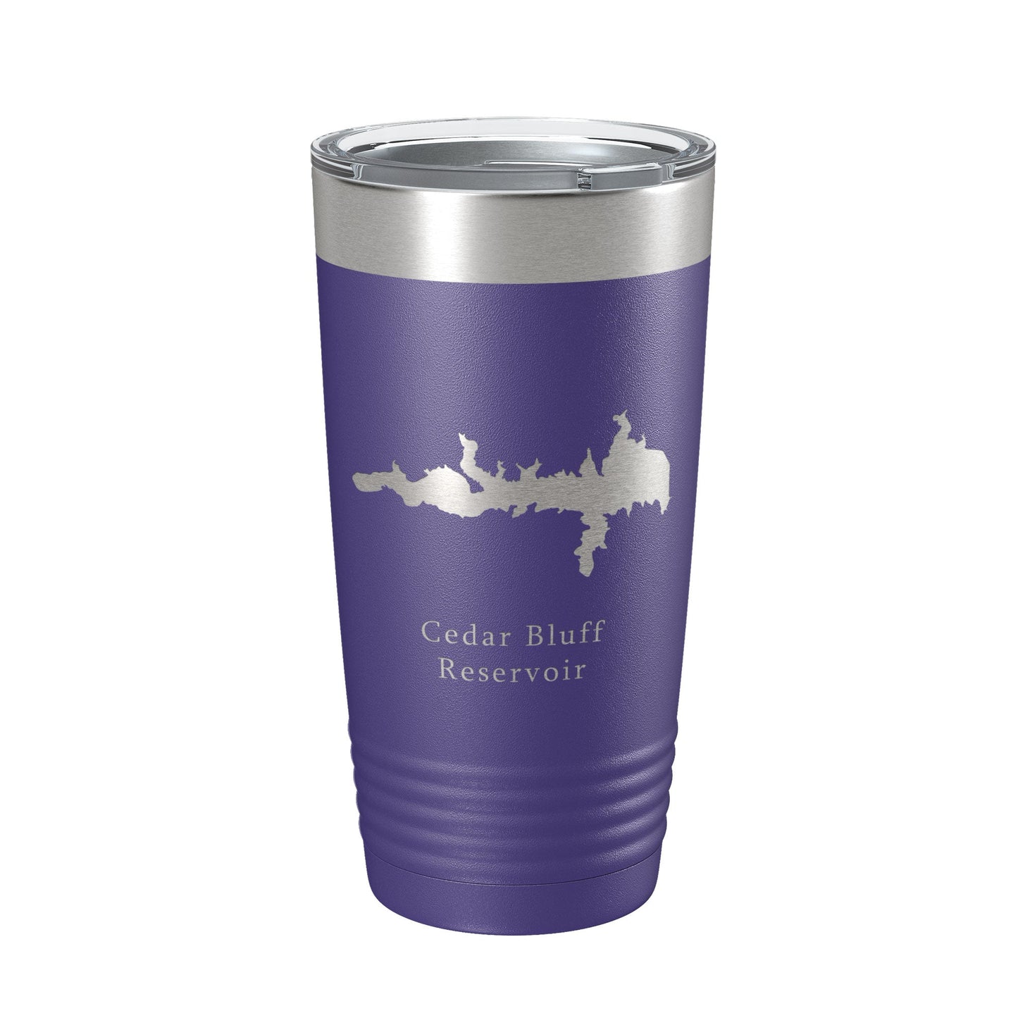 Cedar Bluff Reservoir Tumbler Lake Map Travel Mug Insulated Laser Engraved Coffee Cup Kansas 20 oz-15