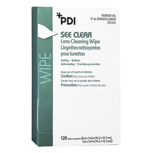 PDI See Clear Eye Glass Cleaning Wipes, 120/Box, 1440 EA/CS