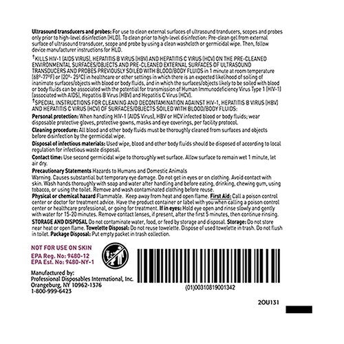PDI Sani-Cloth® Prime Surface Disinfectant Cleaner Germicidal Wipe Individual Packet, 50/BX, 36BX/CS