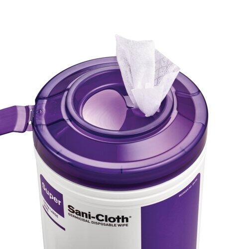 PDI Super Sani-Cloth Surface Disinfectant Cleaner Premoistened Germicidal Manual Pull Wipe 75 Count Canister Alcohol Scent NonSterile, 75/CN, 450/CS