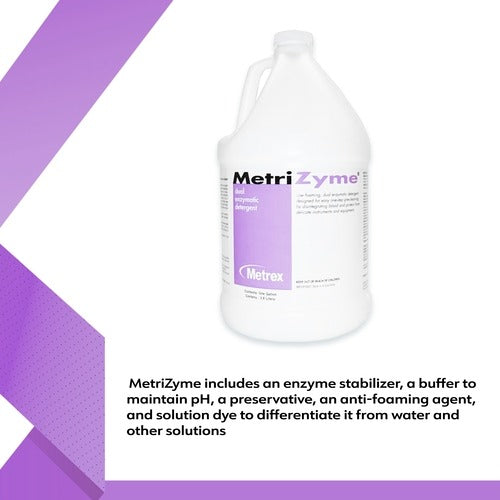 Metrex Research Dual Enzymatic Instrument Detergent MetriZyme Liquid RTU 1 gal. Jug Mint Scent, 1EA, 4 EA/CS