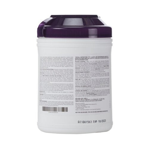 PDI Sani-Cloth® Super Surface Disinfectant Cleaner, Premoistened Germicidal, Manual Pull, Wipe, 160 Count Canister, Alcohol Scent, NonSterile, 12 Canisters/Case