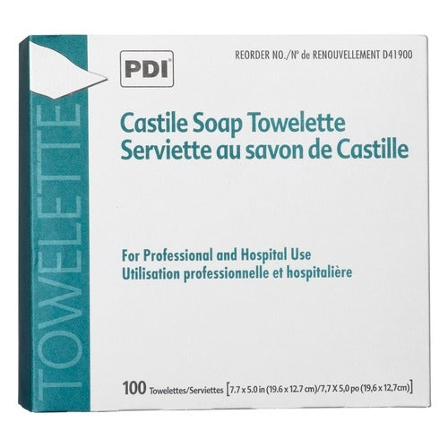 PDI Personal Wipe PDI Individual Packet Coconut Oil-Based Soap Solution, 100 EA/BX, 1000 EA/CS