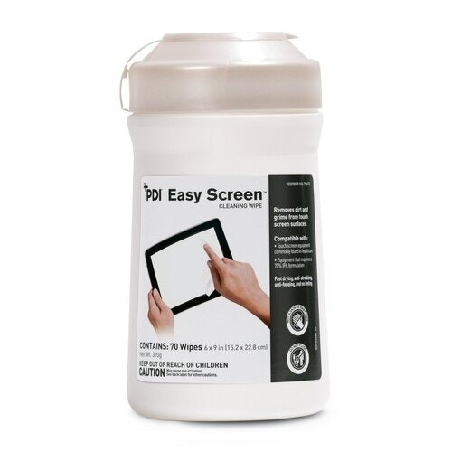 PDI Easy Screen® Surface Cleaner Premoistened Alcohol Based Manual Pull Wipe 70 Count Canister Alcohol Scent NonSterile