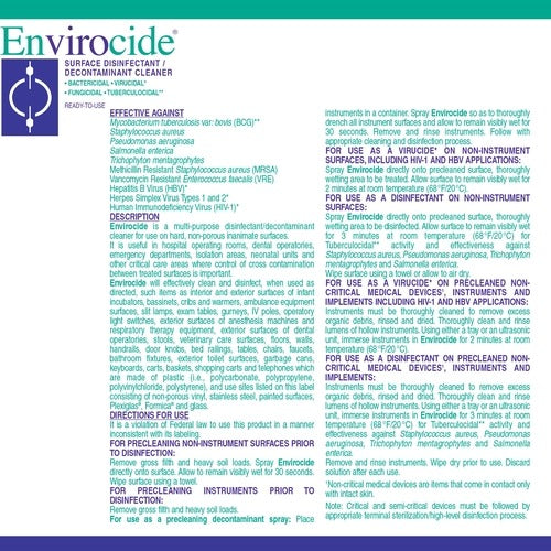 Metrex Research Envirocide Surface Disinfectant Cleaner Alcohol Based Pump Spray Liquid 24 oz. Bottle Alcohol Scent NonSterile, 1/BT,12/CS