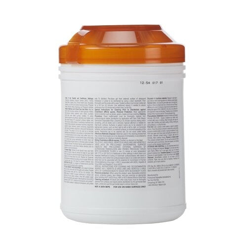 PDI Sani-Cloth® Bleach Germicidal Disposable Wipes, Large Canister (75 Wipes), 12/CS