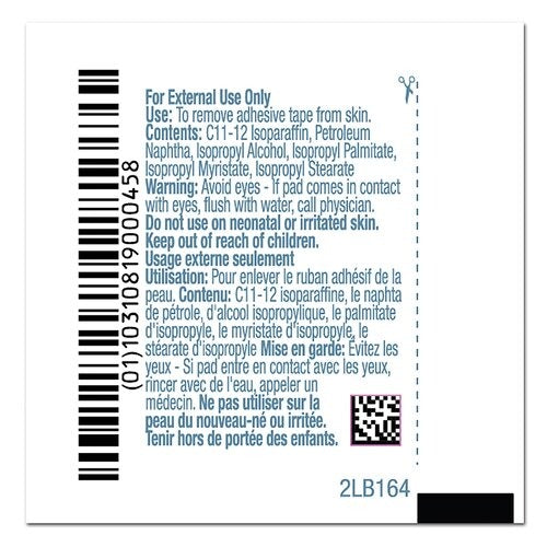 PDI Adhesive Remover Pad, 100EA/BX, 1000 EA/CS