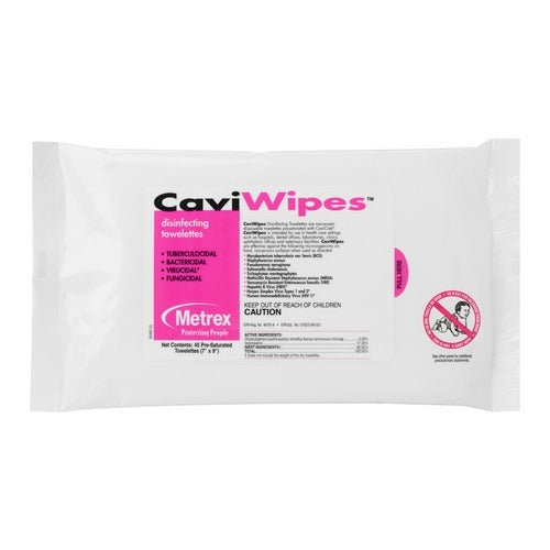 Metrex Research Disinfectant CaviWipes® Light Duty Wipe Disposable, 45EA/PK 20PK/CS