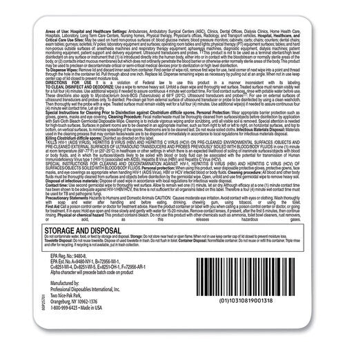 Sani Professional Sani-Cloth Bleach Germicidal Disposable Wipes, 1-Ply, 7.5 x 15, Unscented, White, 65/Pack