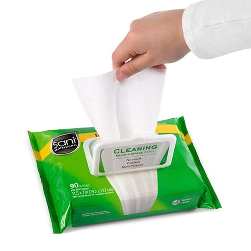 PDI Sani Professional Multi-Surface Surface Disinfectant Cleaner Premoistened Alcohol Based Manual Pull Wipe 90 Count Soft Pack Scented NonSterile, 12/CS