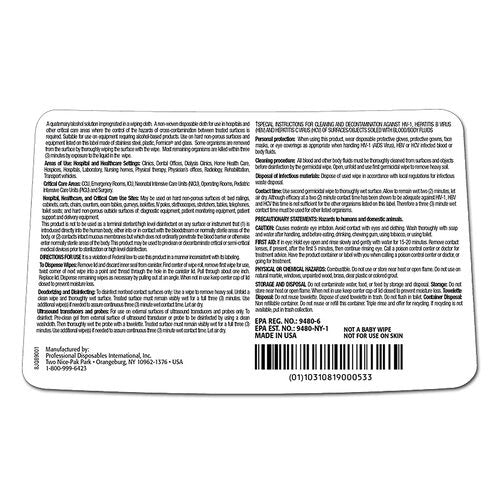 PDI Surface Disinfectant Cleaner Sani-Cloth® Plus Liquid Wipe 160 Count Canister Disposable Alcohol Scent, 160/PK, 12PK/CS