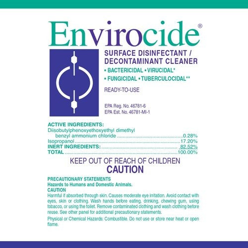 Metrex Research Envirocide® Surface Disinfectant Cleaner Liquid 1 gal. Container, 1EA,4 EA/CS
