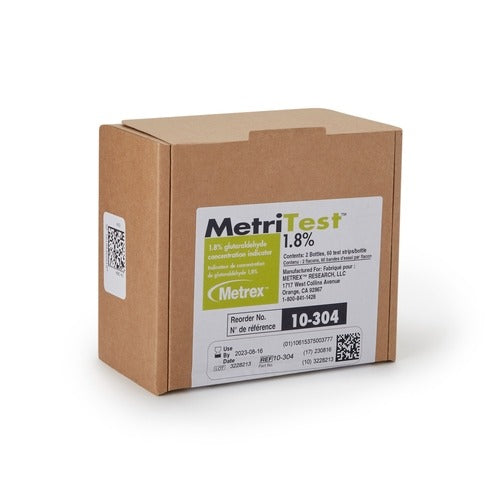 Metrex Research Glutaraldehyde Concentration Indicator MetriTest 1.8% Pad 60 Test Strips Bottle Single Use, 60/BT, 120 EA/CS