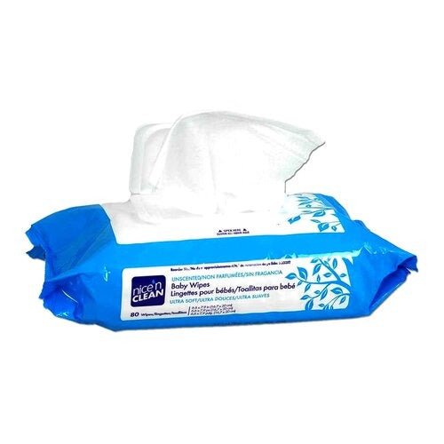 PDI Baby Wipe Nice 'N Clean Soft Pack Aloe 80 per Pack, 80 EA/BX, 12 BX/CS