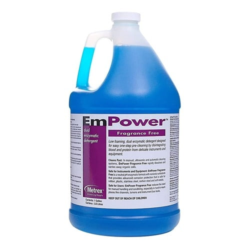Metrex Research Dual Enzymatic Instrument Detergent EmPower Fragrance Free Liquid Concentrate 1 gal. Jug Unscented, 1/GL, 4/CS