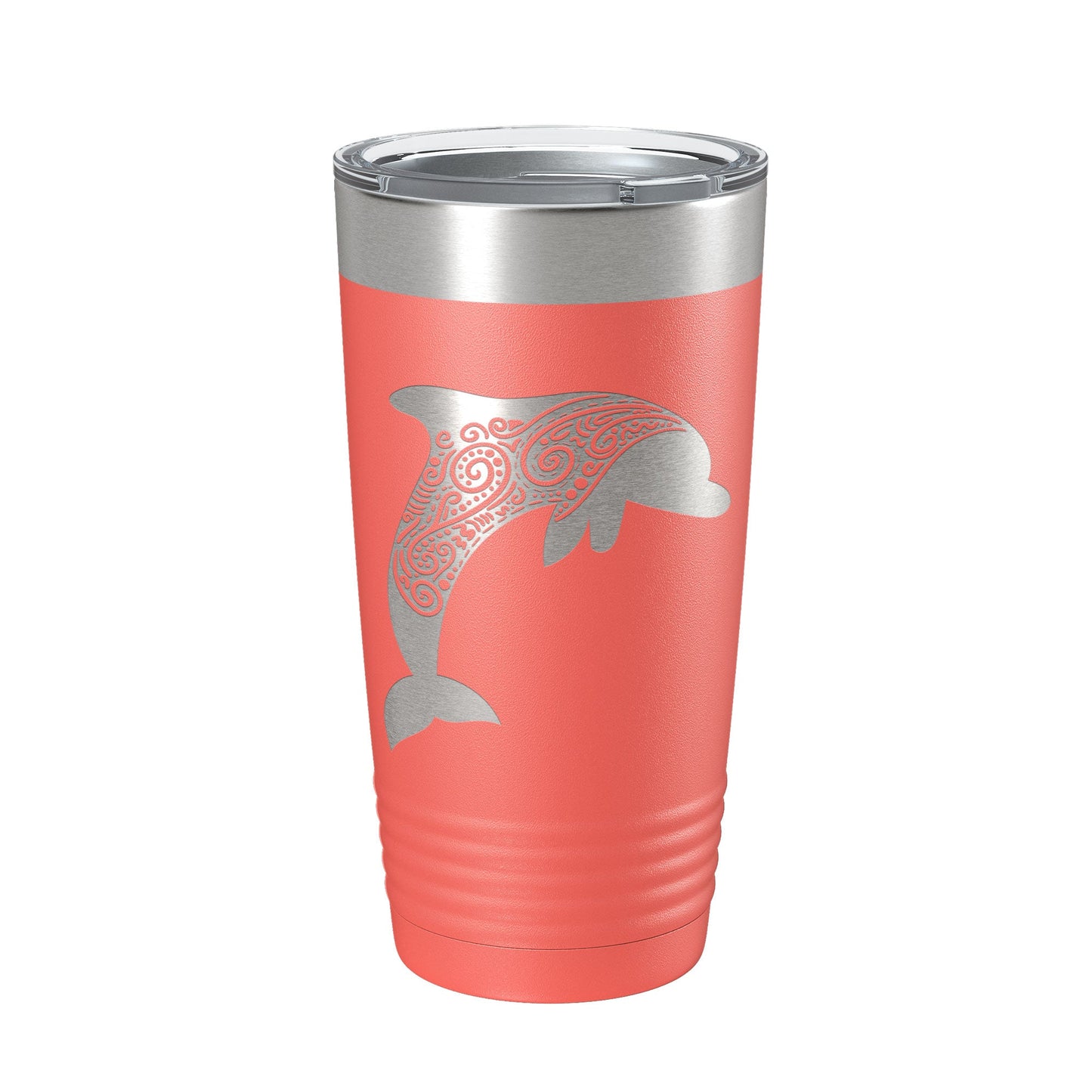 Dolphin Zentangle Tumbler Travel Mug Insulated Laser Engraved Coffee Cup Dolphin Mandala Gift Pattern Design 20 oz-20