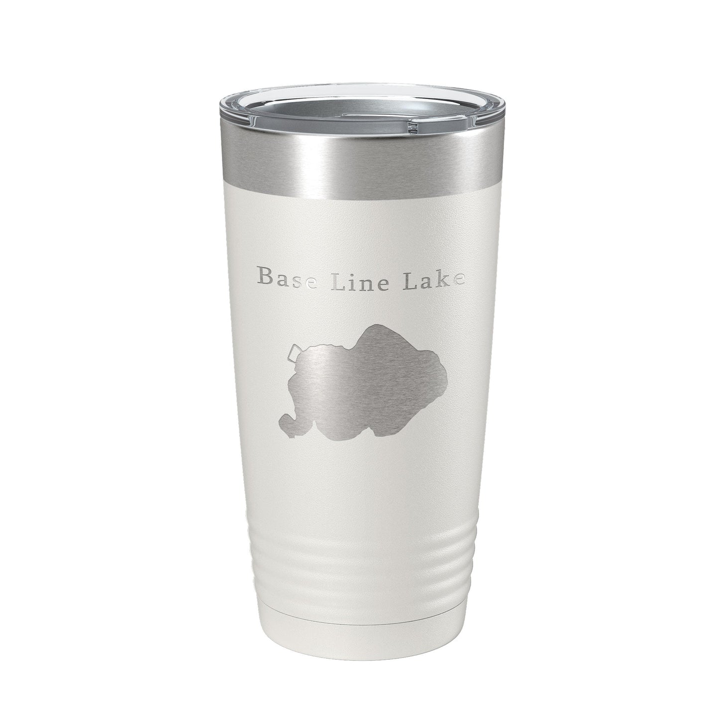 Base Line Lake Map Tumbler Travel Mug Insulated Laser Engraved Coffee Cup Huron River Chain of Lakes Michigan 20 oz-1