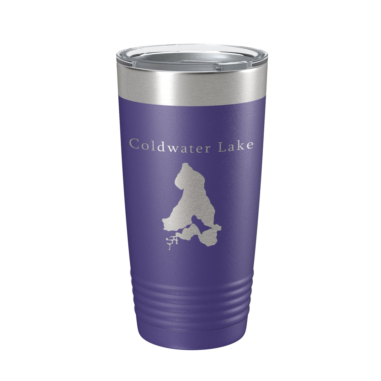 Coldwater Lake Map Tumbler Travel Mug Insulated Laser Engraved Coffee Cup Michigan 20 oz-15