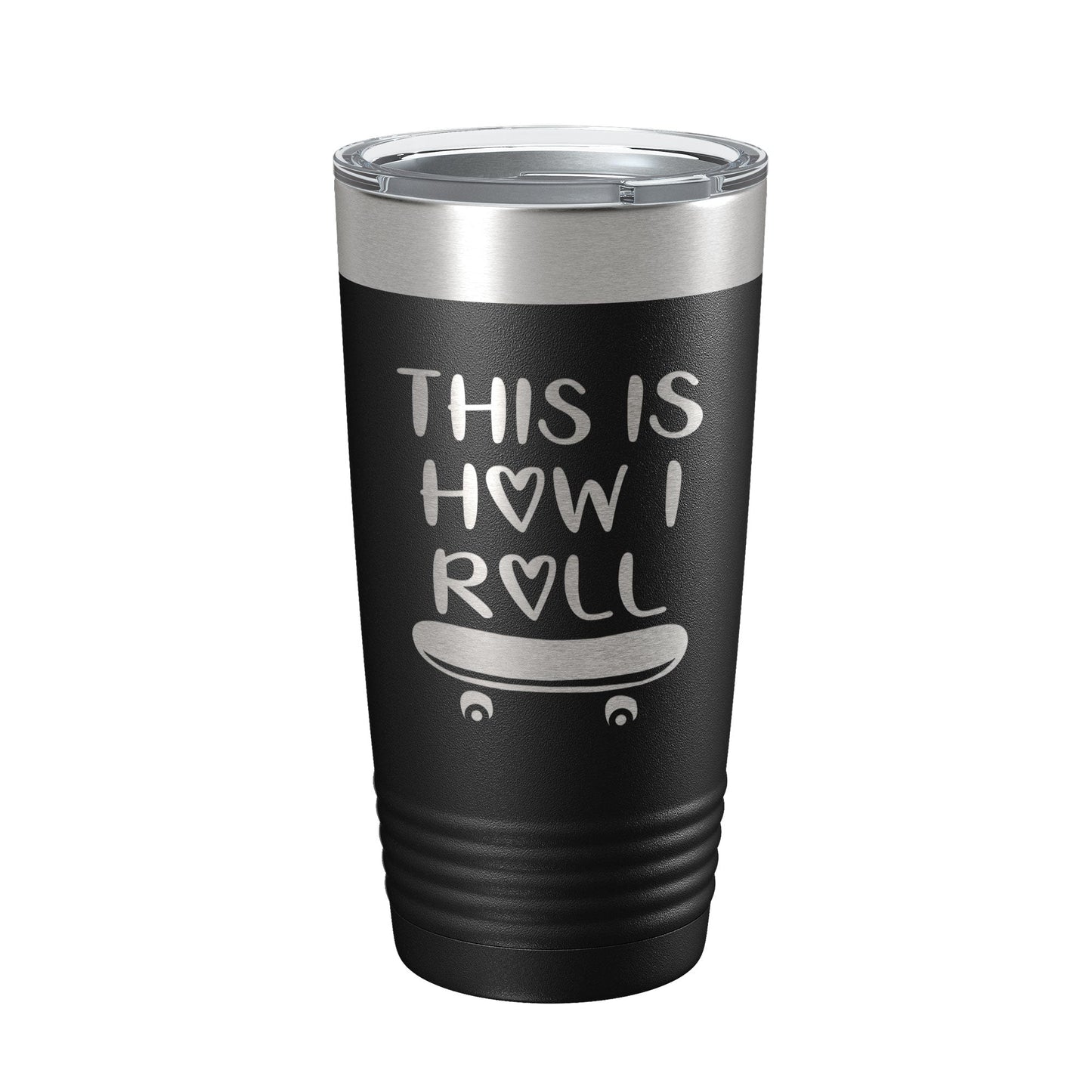 Skateboarding Tumbler This Is How I Roll Travel Mug Gift Insulated Laser Engraved Coffee Cup Skater 20 oz-5