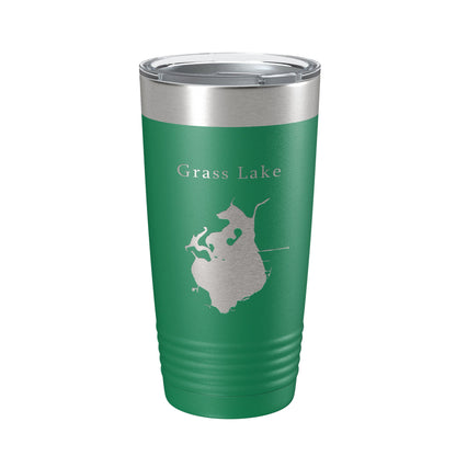 Grass Lake Map Tumbler Travel Mug Insulated Laser Engraved Coffee Cup Illinois 20 oz-9