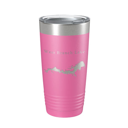 West Branch Lake Map Tumbler Travel Mug Insulated Laser Engraved Coffee Cup Ohio 20 oz-11